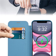 Θήκη με πτερύγιο για iPhone 15 Plus, RFID Wallet MagSafe CamShield, μπλε