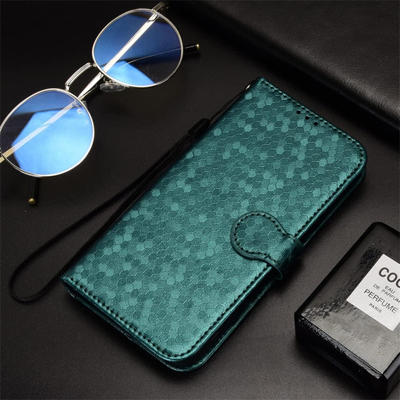 θήκη πτερύγιο για Realme C71, Wallet Rhombus, πράσινη