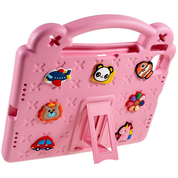 Παιδική θήκη για Apple iPad Air 11" 6 gen. 2024, Cute Patterns, με βάση, ροζ