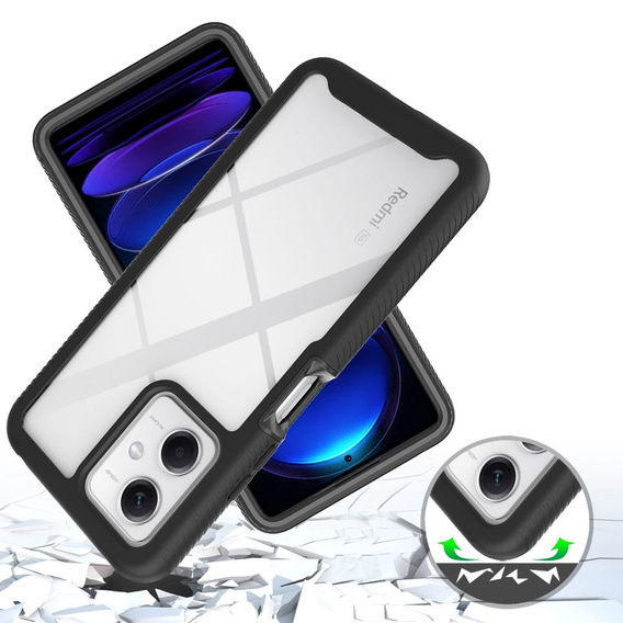 Θήκη για Xiaomi Redmi Note 12 5G / POCO X5 5G, Shockproof, με μεμβράνη, μαύρη