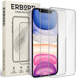 2x Μετριασμένο γυαλί για iPhone XR/11, ERBORD 9H Hard Glass στην οθόνη