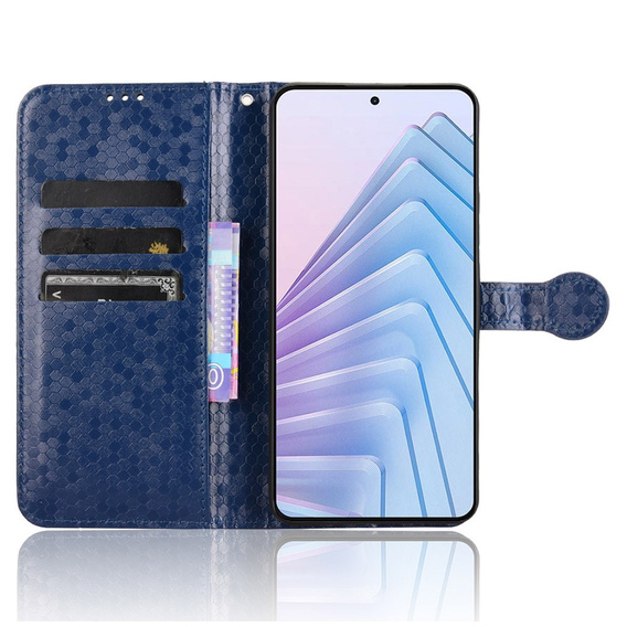 θήκη πτερύγιο για Xiaomi Redmi Note 14 4G, Wallet Rhombus, μπλε