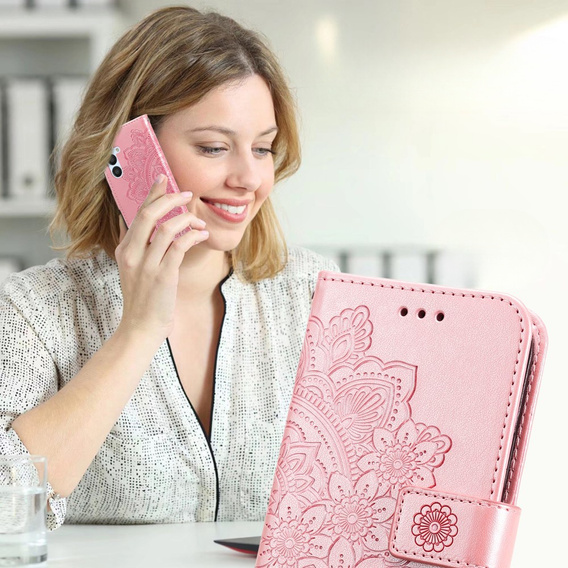 Θήκη με πτερύγιο για Samsung Galaxy A54 5G, Mandala Flower, ροζ rose gold