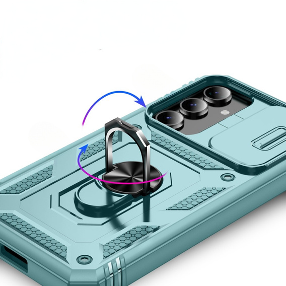 Θήκη για Samsung Galaxy S23 FE, CamShield Slide, πράσινη