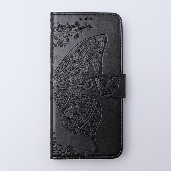 Θήκη με πτερύγιο για Xiaomi 13T / 13T Pro, Butterfly, μαύρη