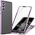 θήκη για το Samsung Galaxy S24, Magnetic Dual Glass, μωβ