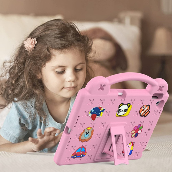 Παιδική θήκη για iPad 10.2" 2021/2020/2019 (9/8/7 gen.) / Air 10.5" 2019 (3 gen.), Cute Patterns, με βάση, ροζ
