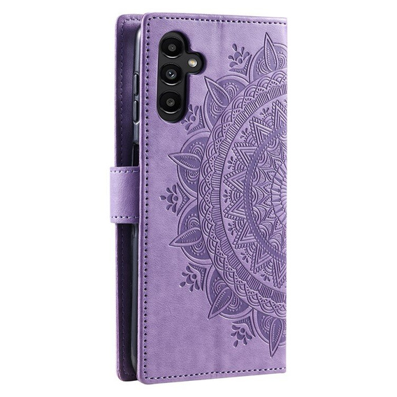 Θήκη με πτερύγιο για Samsung Galaxy A55 5G, Mandala Flower, πράσινη