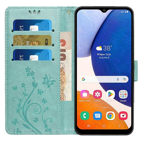 Θήκη με πτερύγιο για Samsung Galaxy A55 5G, Wallet, Butterfly, μωβ