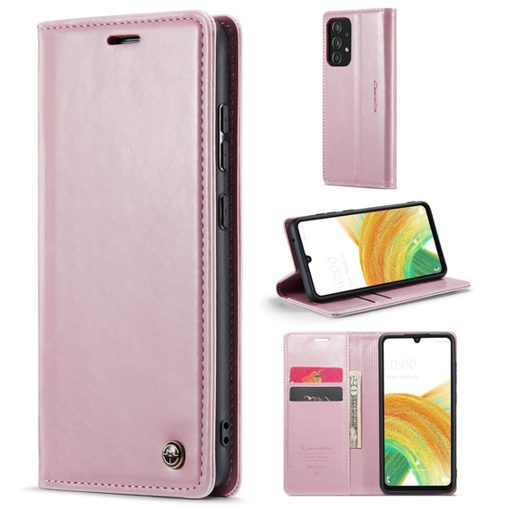 θήκη CASEME για Samsung Galaxy A33 5G, Waxy Textured, ροζ