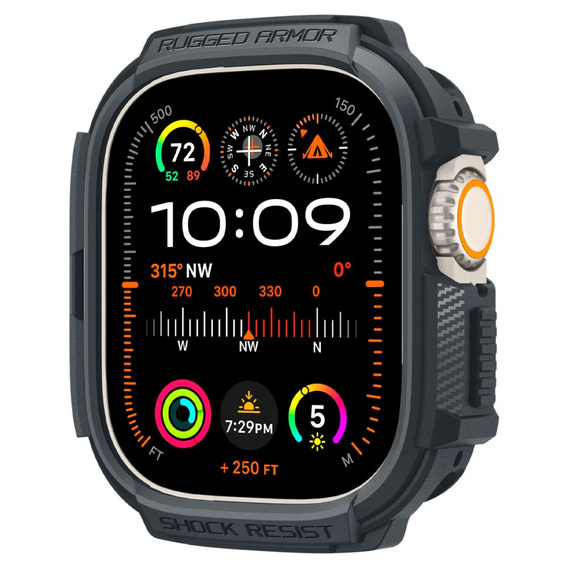 Θήκη Spigen Rugged Armor Dark Gray για Apple Watch Ultra 1 / 2 (49 mm)