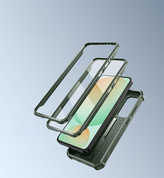 Θωρακισμένη θήκη για Samsung Galaxy S24 FE, Dexnor Full Body (Two Frames), πράσινη