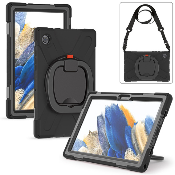 Παιδική θήκη για Samsung Galaxy Tab A8 10.5 SM-X200 SM-X205, θωρακισμένη με λουράκι, μπλε
