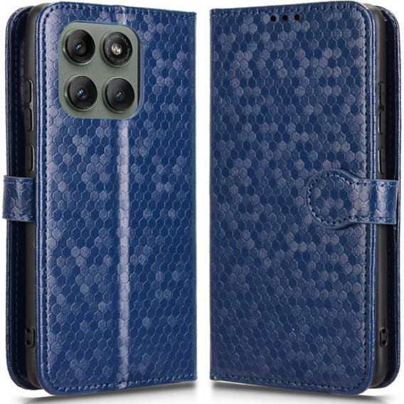 θήκη πτερύγιο για Motorola Edge 60 Pro, Wallet Rhombus, μπλε