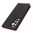 Θήκη με πτερύγιο για Samsung Galaxy S25, Litchi Skin Grain, μαύρη