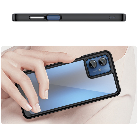 Θήκη για Motorola Moto G14, Fusion Hybrid, διαφανής / μαύρη