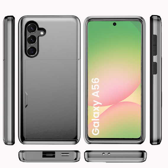 Θήκη για Samsung Galaxy A56 5G, Sliding Card Holder, γκρι