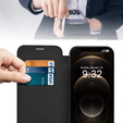 Θήκη με πτερύγιο για iPhone 12 Pro, RFID Wallet MagSafe CamShield, μαύρη