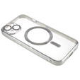 Θήκη για iPhone 14, Electro MagSafe, ασημένια + Γυαλί για την οθόνη