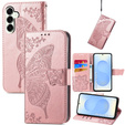 Θήκη με πτερύγιο για Samsung Galaxy S25 FE, Butterfly, ροζ rose gold