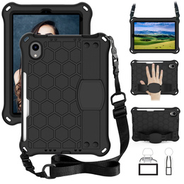 Etui do iPad mini 6, Honeycomb z paskiem, Czarne