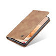 θήκη CASEME για Samsung Galaxy S21 FE, Leather Wallet Case, καφέ