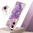 Προστατευτική θήκη για Motorola Moto G24 / G24 Power / G04, Marble Slim Case, σκούρο μωβ