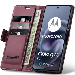 ERBORD Γυαλιστερό πορτοφόλι Litchi με πτερύγιο για Motorola Moto G86 5G / G86 Power 5G