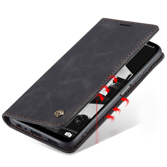 θήκη CASEME για Samsung Galaxy M33 5G, Leather Wallet Case, μαύρη