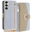 θήκη Wallet Zipper Pocket flip για το Samsung Galaxy A25 5G, Wallet Zipper Pocket, με καθρέφτη, μπλε