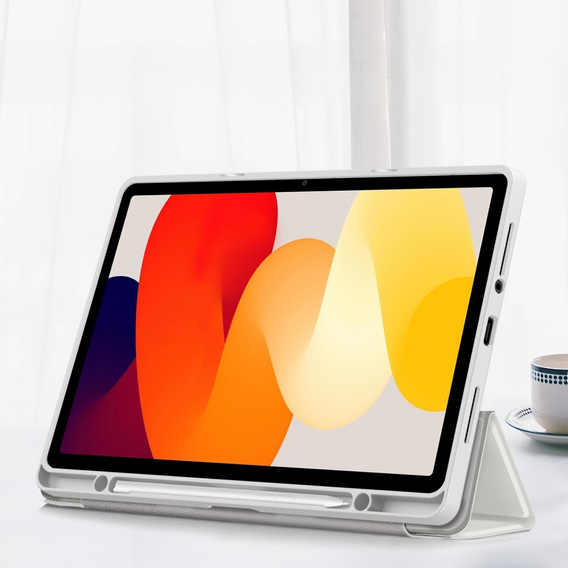 Θήκη για Xiaomi Redmi Pad SE 11", Smartcase Hybrid, με χώρο για γραφίδα, λευκή