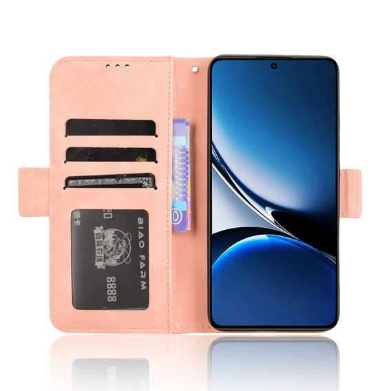 Θήκη με πτερύγιο για Xiaomi Poco X7 Pro 5G, Card Slot, ροζ