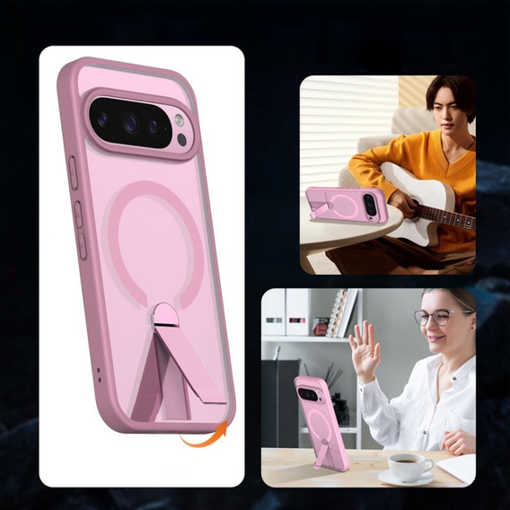 Υβριδική θήκη Fusion για το Google Pixel 10 Pro XL, για MagSafe, με βάση, ροζ