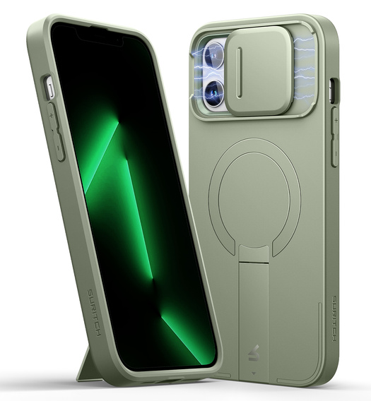 Θήκη για iPhone 13 / 14, Suritch Shockproof, για MagSafe, πράσινη