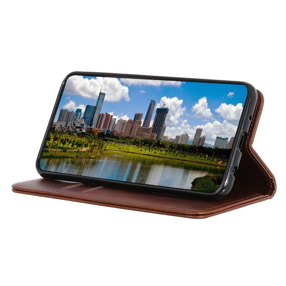 θήκη με πτερύγιο για Samsung Galaxy M51, Split Leather, καφέ