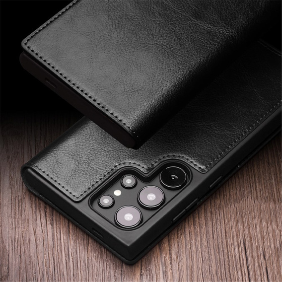 QIALINO Δερμάτινη θήκη πορτοφολιού με πτερύγιο για Samsung Galaxy S24 Ultra