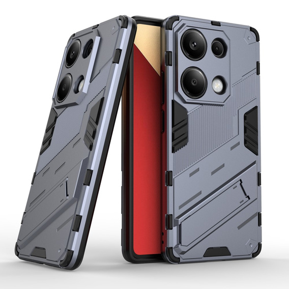 Θήκη για Xiaomi Redmi Note 13 Pro 4G / Xiaomi Redmi Note 14S / Xiaomi Poco M6 Pro 4G, Military kickstand, σκούρο μπλε