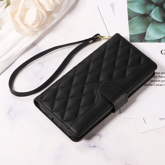 Θήκη με πτερύγιο για Honor 400 Pro 5G, Crossbody Leather Wallet, μαύρη