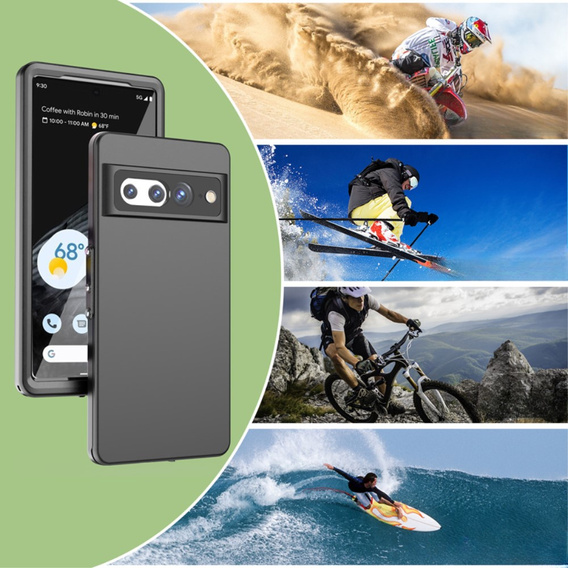 Αδιάβροχη θήκη IP68 για Google Pixel 7 Pro, Redpepper, μαύρη