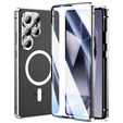 Μαγνητική θήκη MagSafe Dual Glass για Samsung Galaxy S25 Ultra, ασημένια