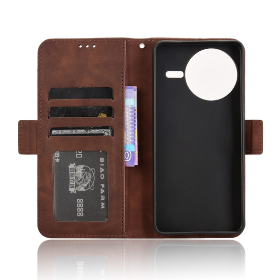 Θήκη με πτερύγιο για Xiaomi Poco F7 Ultra, Card Slot, καφέ