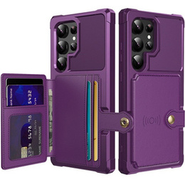 Θήκη για Samsung Galaxy S24 Ultra, Card Holder Kickstand, μωβ