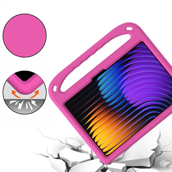 θήκη για παιδιά για Xiaomi Pad 7 / 7 Pro, με λαβή, ροζ
