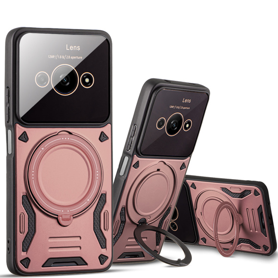 Θωρακισμένη θήκη για Xiaomi Redmi A3, Magnetic Ring, ροζ