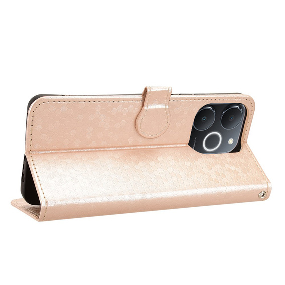 θήκη πτερύγιο για Realme Note 70T 4G, Wallet Rhombus, χρυσή