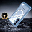 Θήκη για Samsung Galaxy S25 FE, Shockproof, με γυαλί, για MagSafe, μπλε