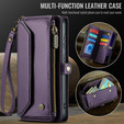 θήκη CASEME για Samsung Galaxy S25 FE, RFID Leather Wallet, με λουράκι ώμου, μωβ