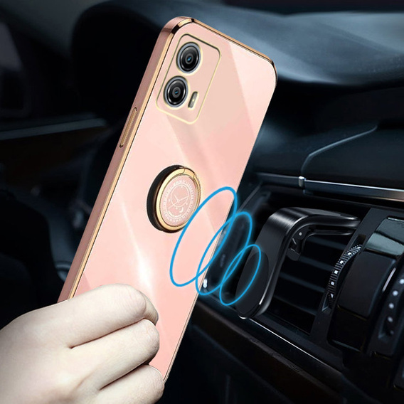 Θήκη για Motorola Moto G53 5G, Electro Ring, ροζ rose gold