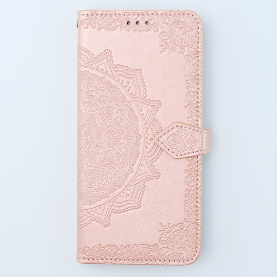 Θήκη με πτερύγιο για Xiaomi 13T / 13T Pro, Mandala, ροζ rose gold