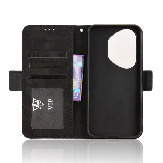 Θήκη με πτερύγιο για Honor 400 Pro 5G, Card Slot, μαύρη